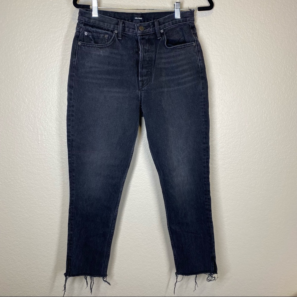 NWT Grlfrnd Karolina in all I need Cut off Black Jeans Raw Hem Size 29